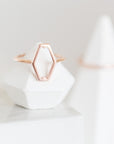 "Open" Elongated Hexagon Ring