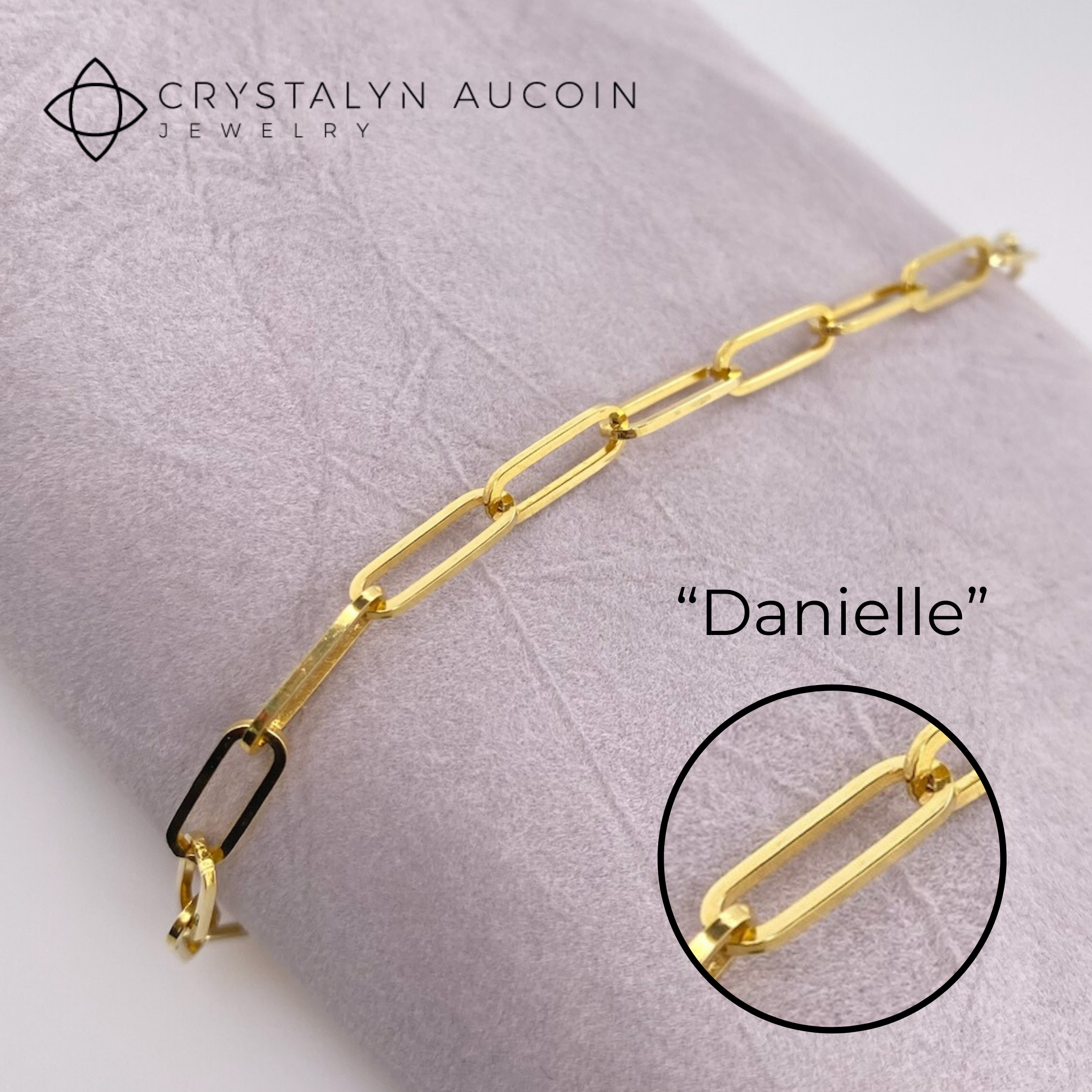 Connection: &quot;Danielle&quot; 14K Yellow Gold Bold Paperclip Chain
