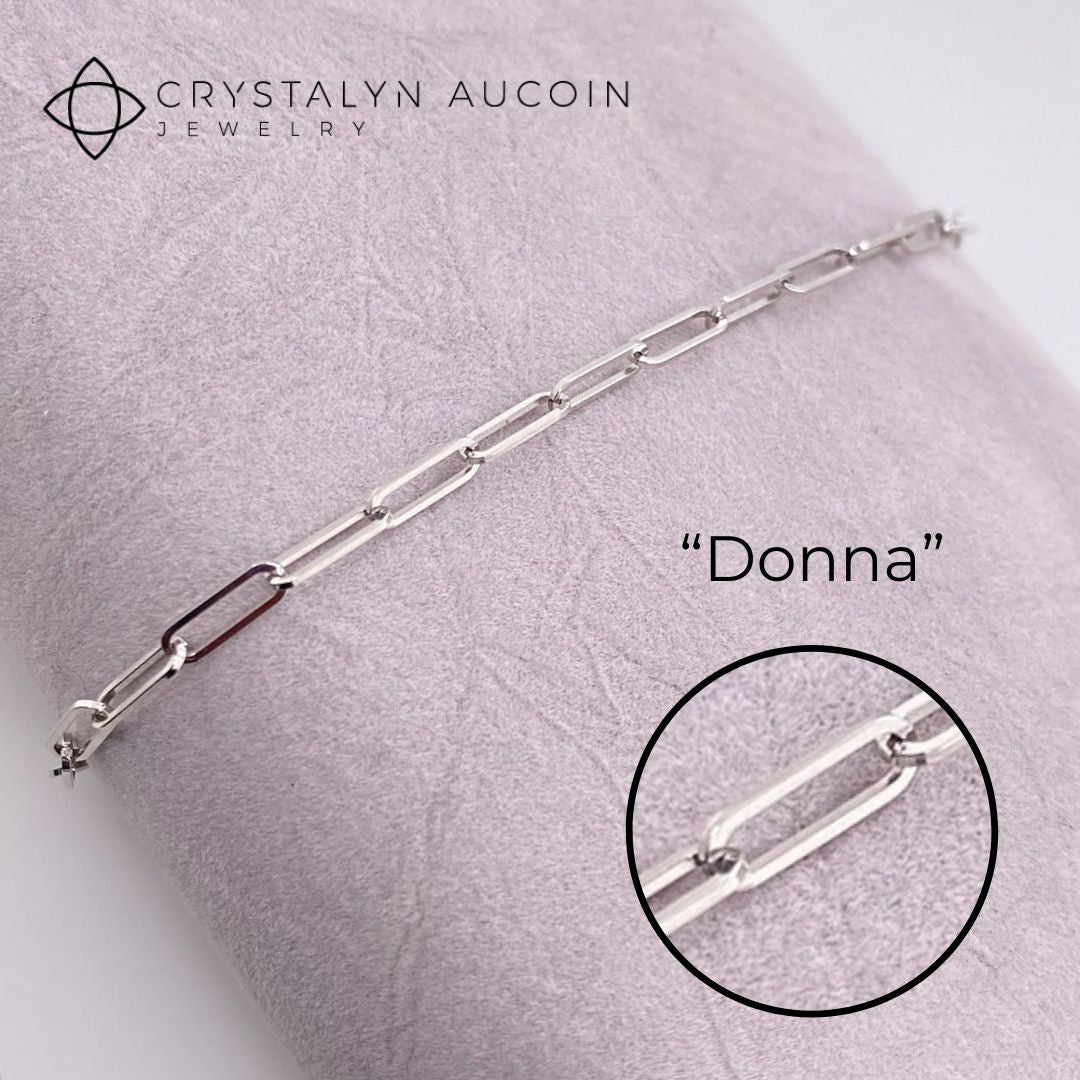 Connection: &quot;Donna&quot; 14K White Gold Paperclip Chain