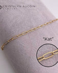 Connection: "Kat" 14K Yellow Gold Paperclip Chain