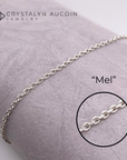 Connection: “Mel” Sterling Silver Diamond-Cut Cable Chain