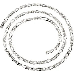 Connection: &quot;Winston&quot; Sterling Silver 3.5mm Figaro Chain