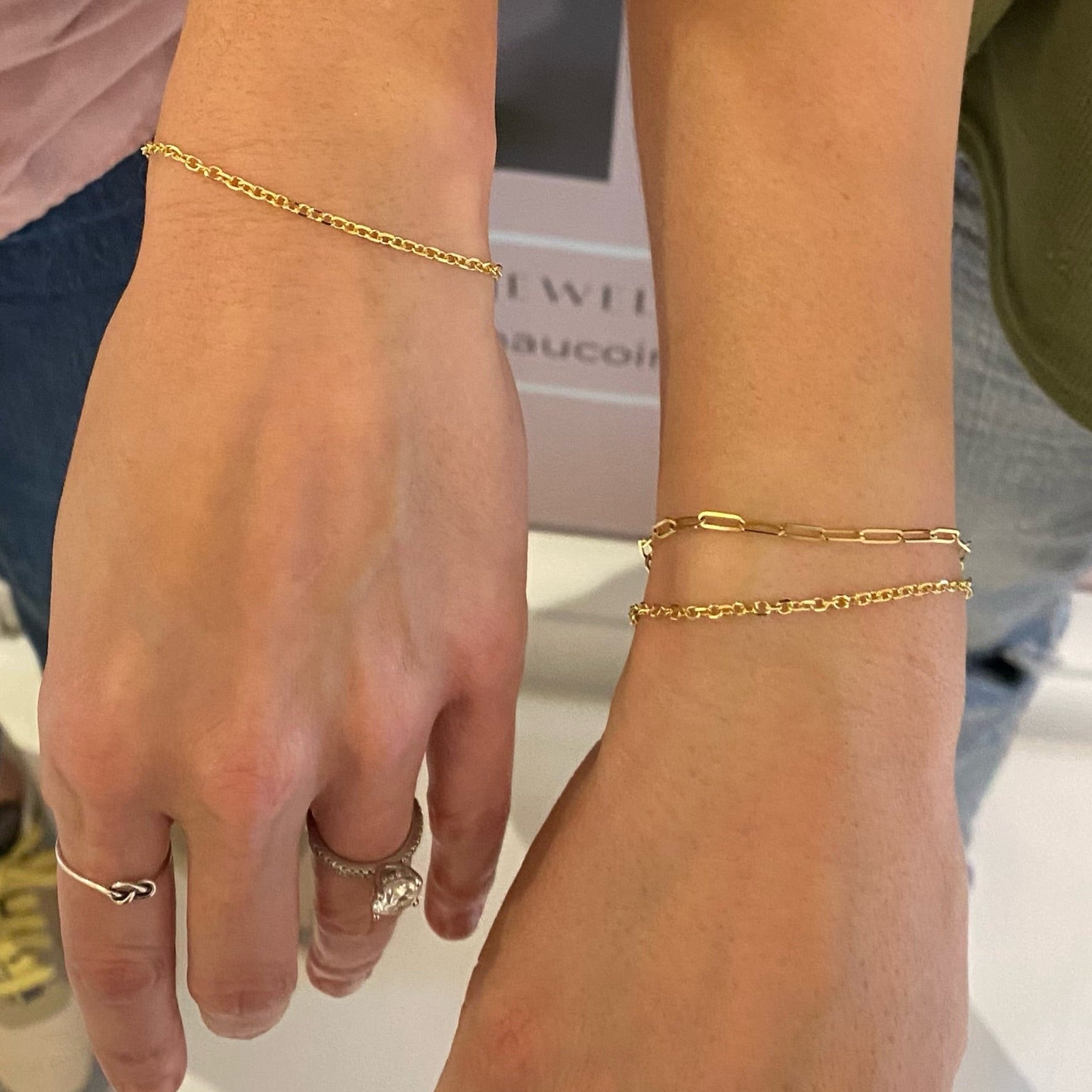 Connection: &quot;Candice&quot; 14K Yellow Gold Paperclip Chain