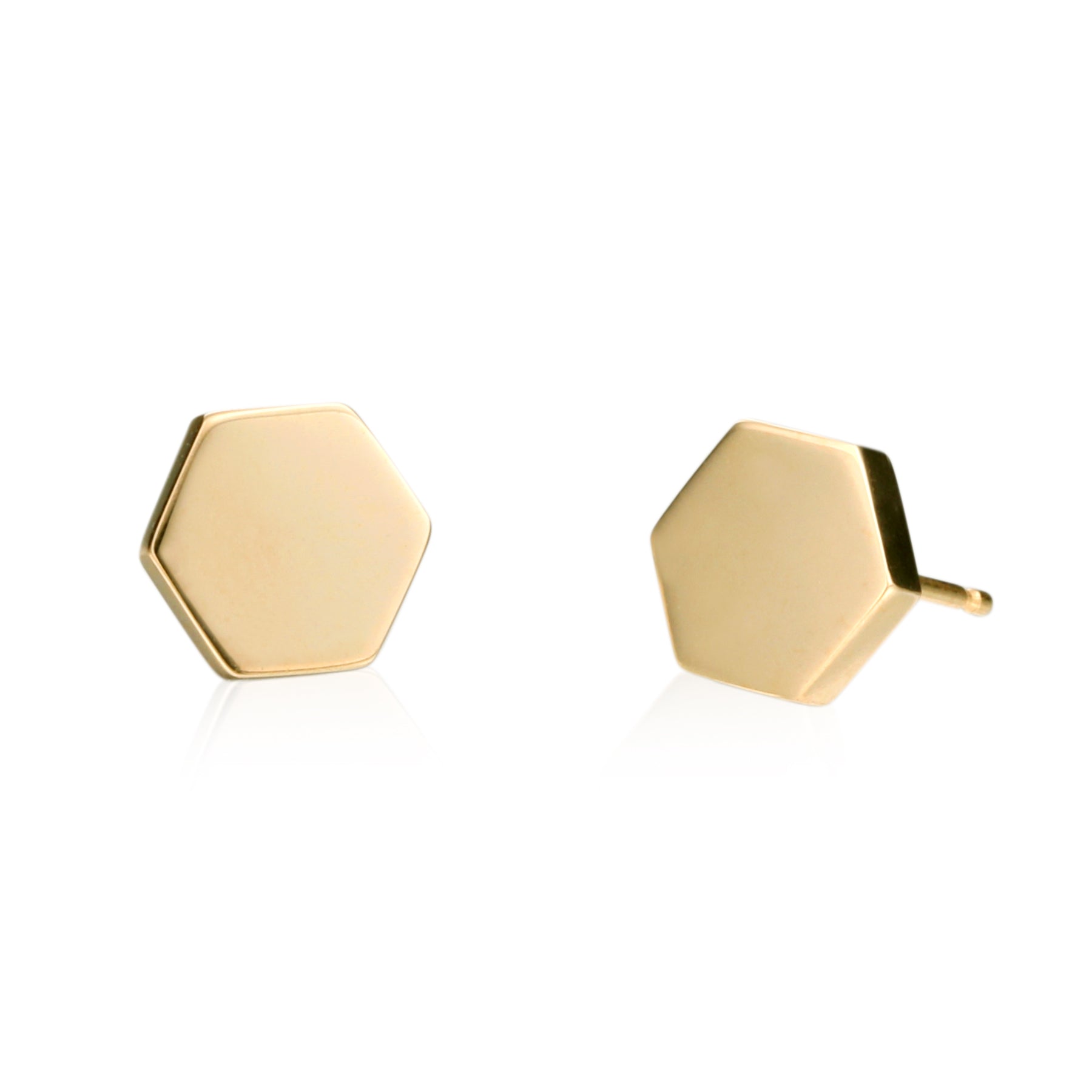 Hexagon &quot;Solid&quot; Stud Earrings