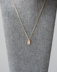 Tiny Emerald Cut Tag Pendant