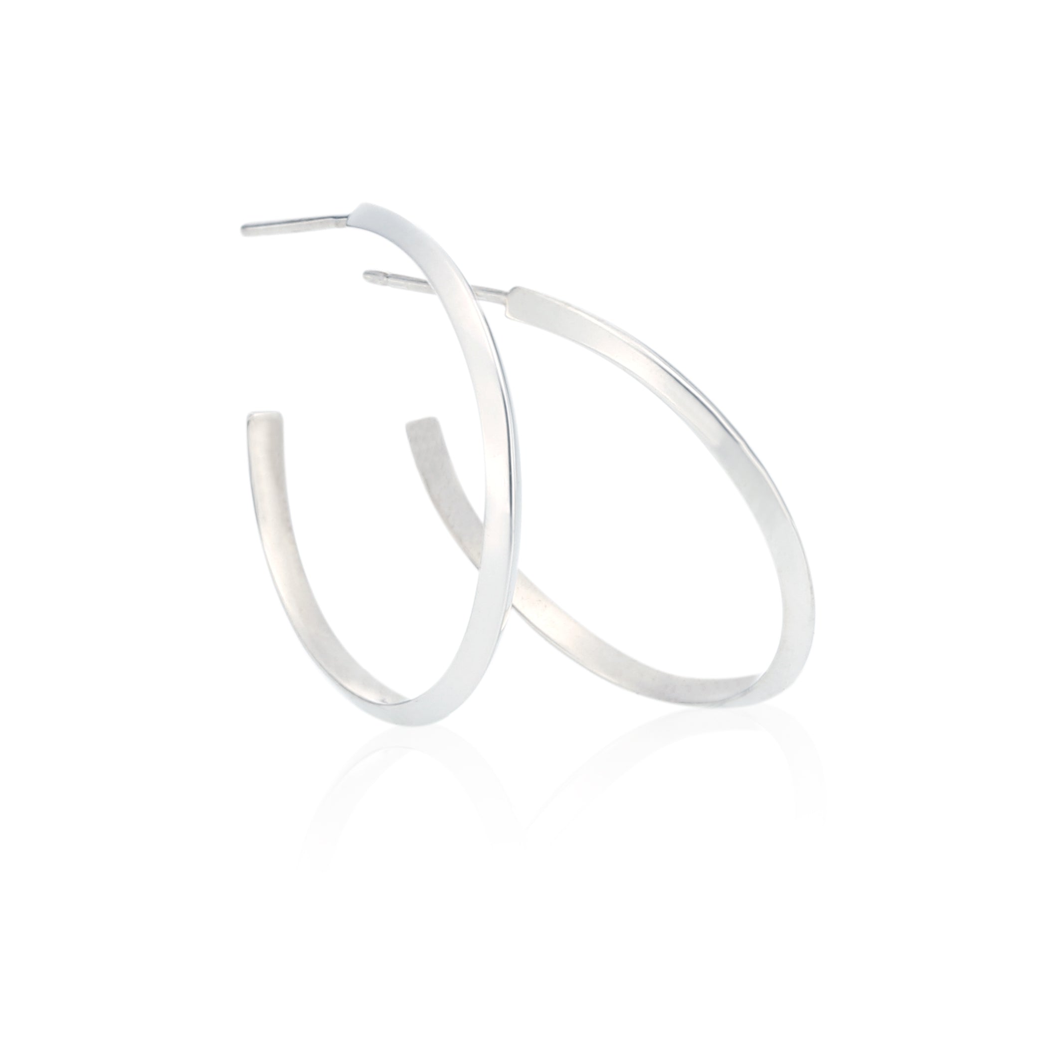 &quot;Edge&quot; Hoop Earrings 20mm