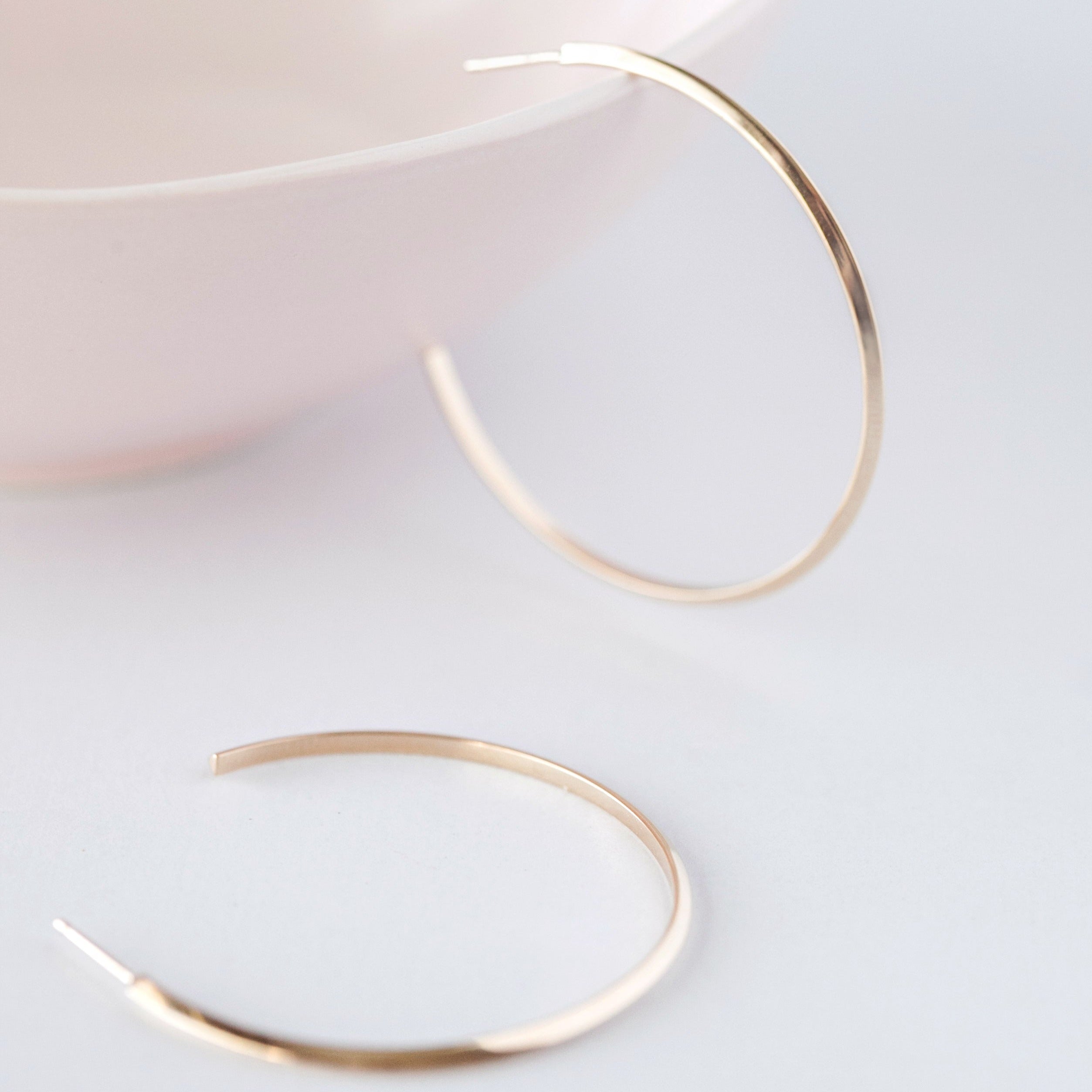 &quot;Edge&quot; Hoop Earrings 40mm