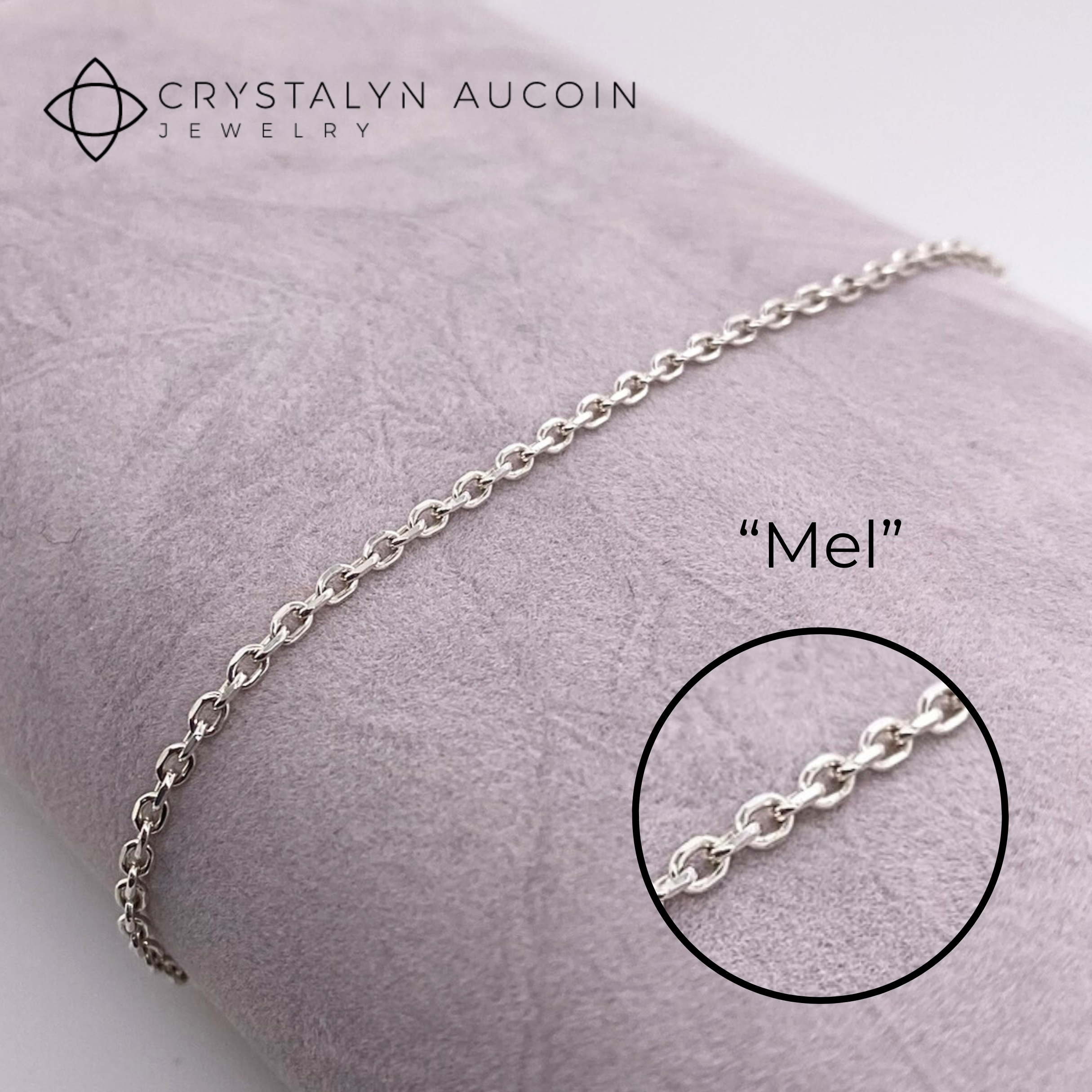 Connection: “Mel” Sterling Silver Diamond-Cut Cable Chain