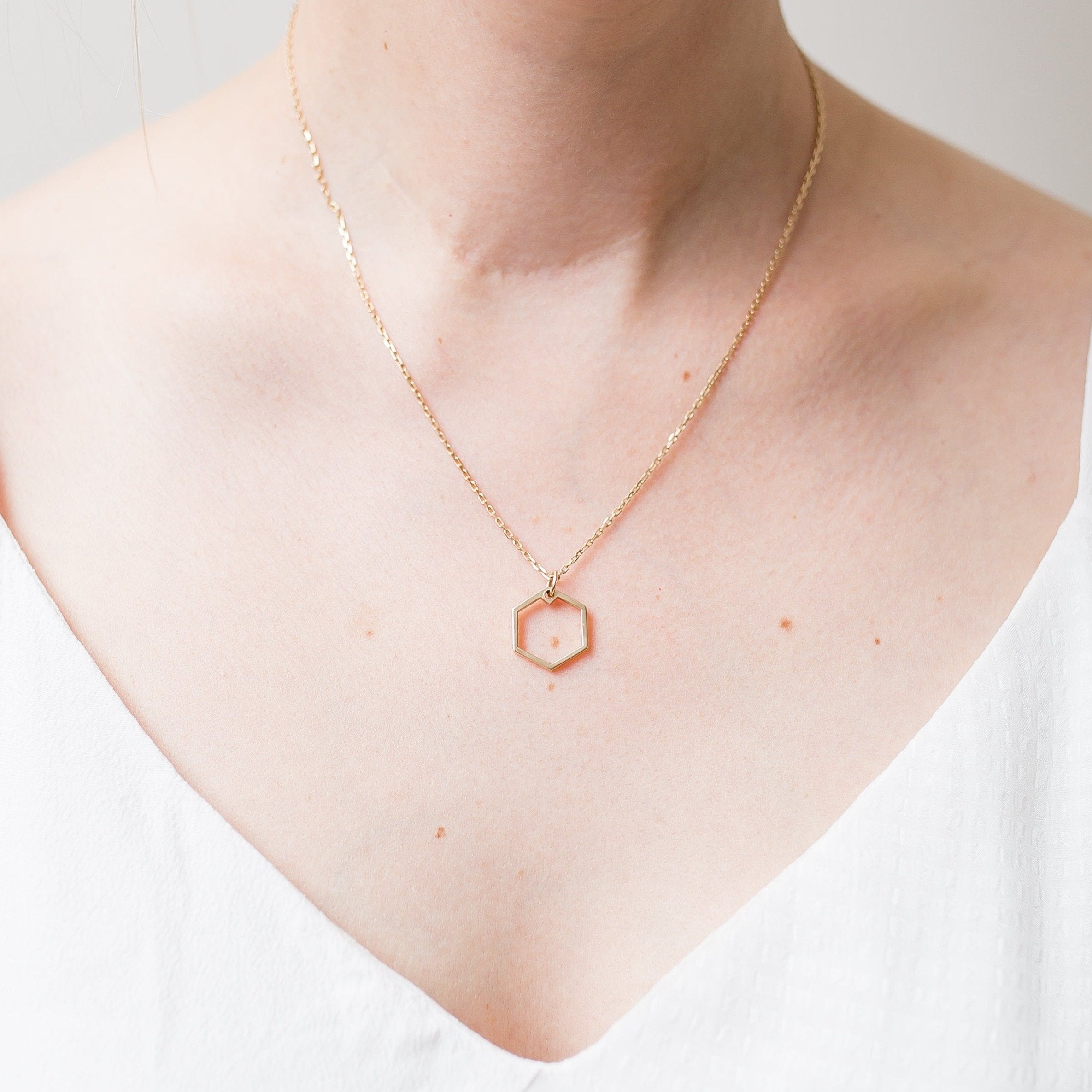 &quot;Open&quot; Hexagon Necklace