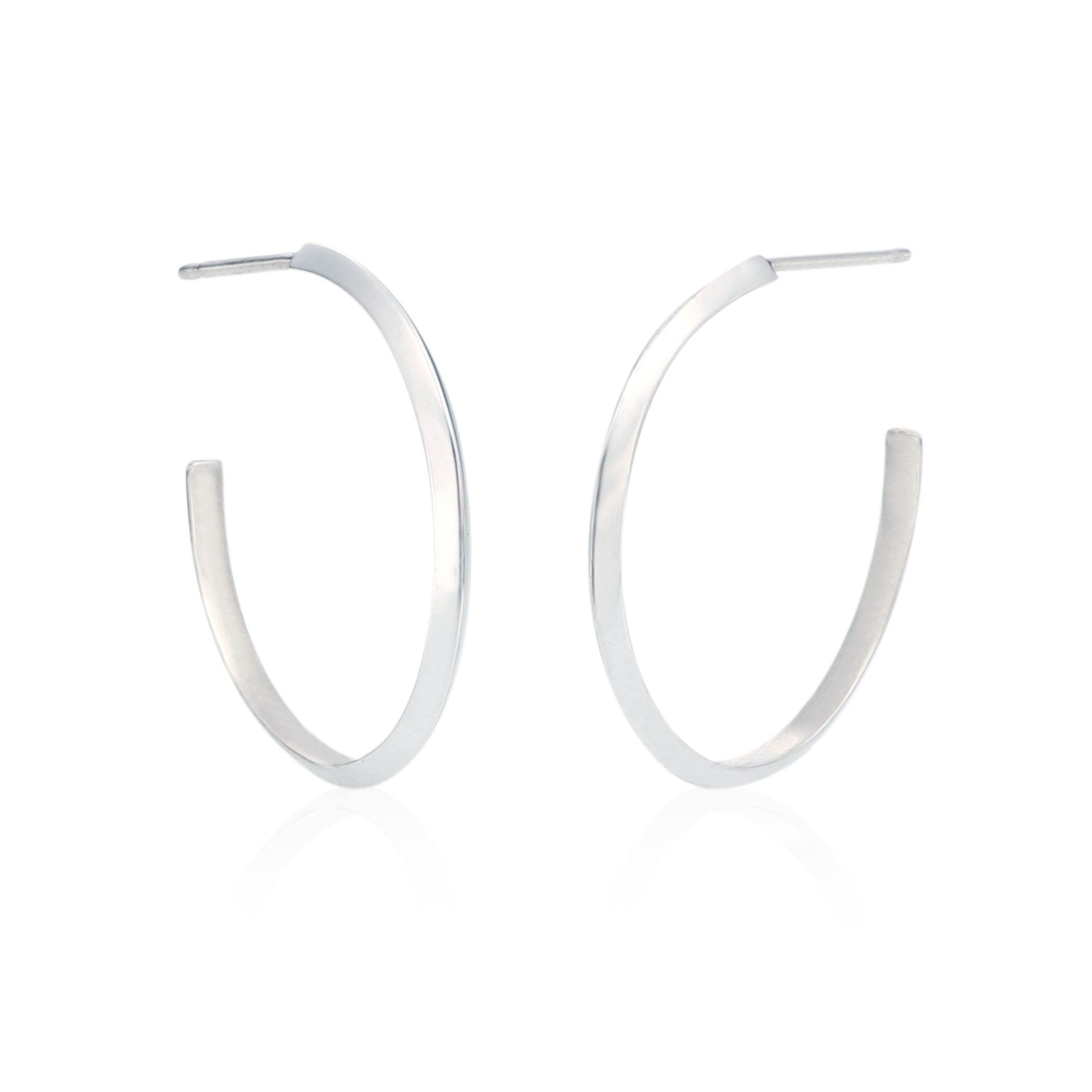 &quot;Edge&quot; Hoop Earrings 20mm