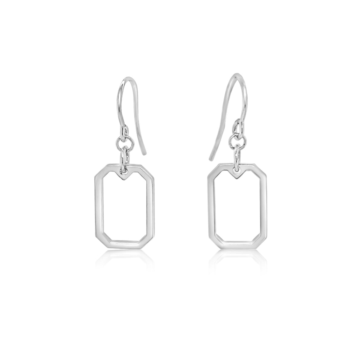 &quot;Open&quot; Emerald-Cut Earrings