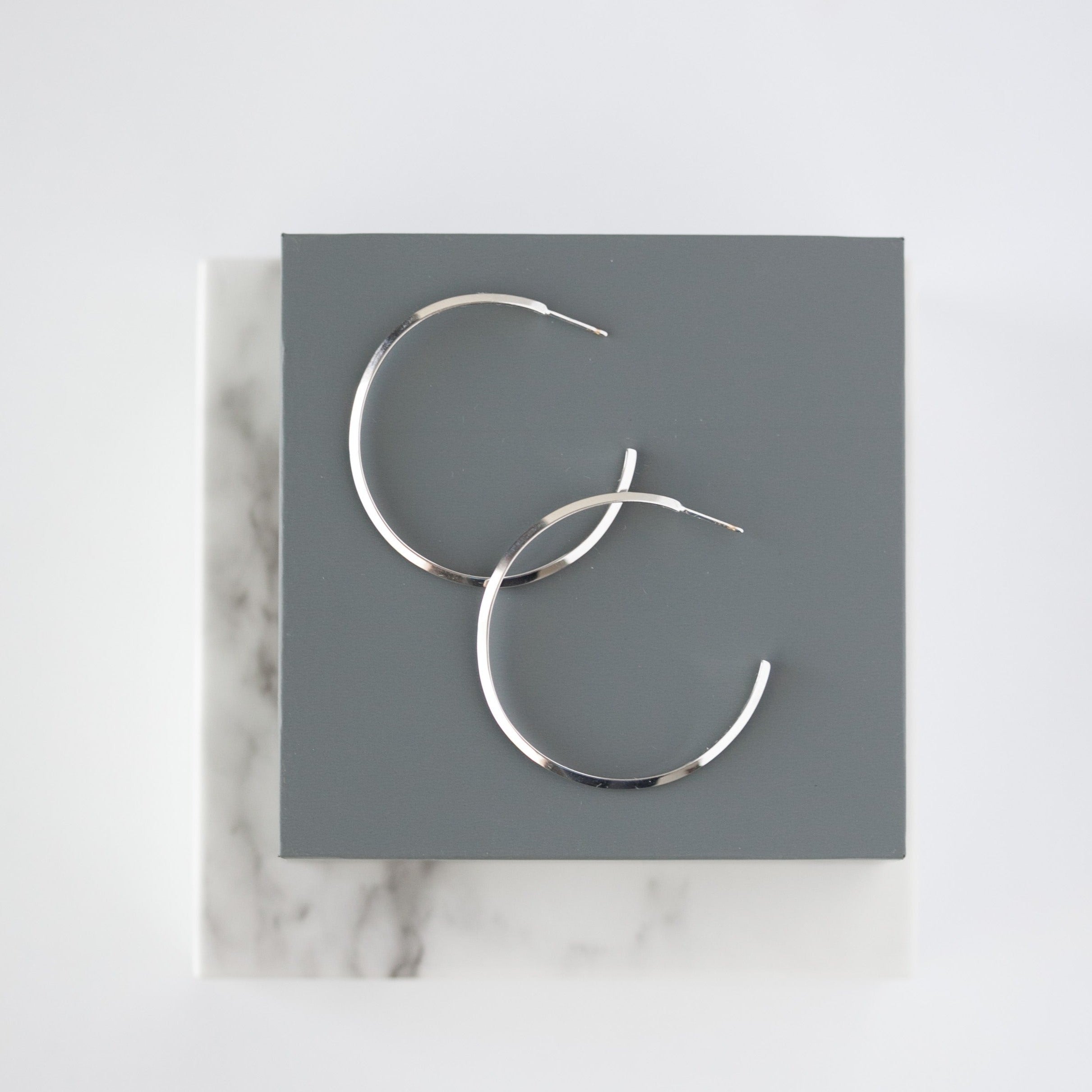 &quot;Edge&quot; Hoop Earrings 40mm